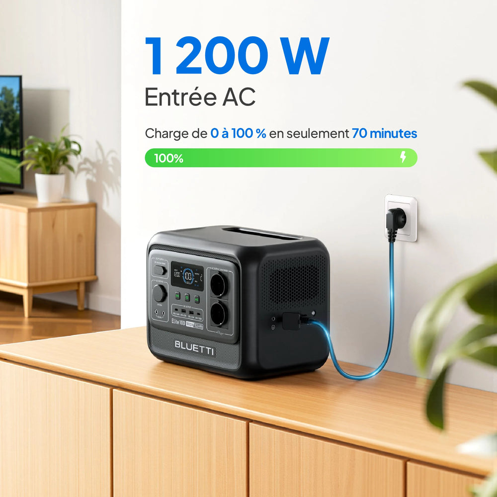 BLUETTI Elite 100 V2 Station électrique portable | 1 800 W, 1 024 Wh