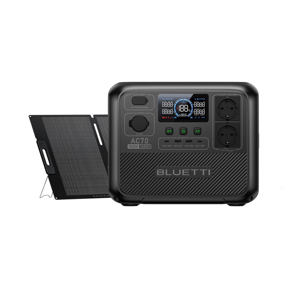 BLUETTI AC70 Station électrique portable | 1000 W, 768 Wh