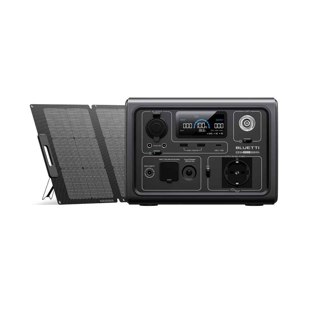 BLUETTI EB3A + PV120/S Groupe électrogène solaire