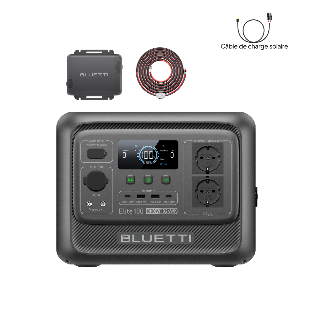BLUETTI Elite 100 V2 Station électrique portable | 1 800 W, 1 024 Wh