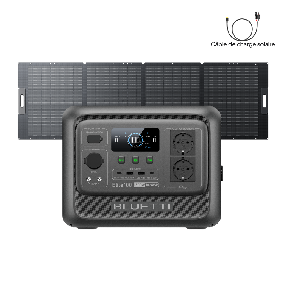 BLUETTI Elite 100 V2 Station électrique portable | 1 800 W, 1 024 Wh