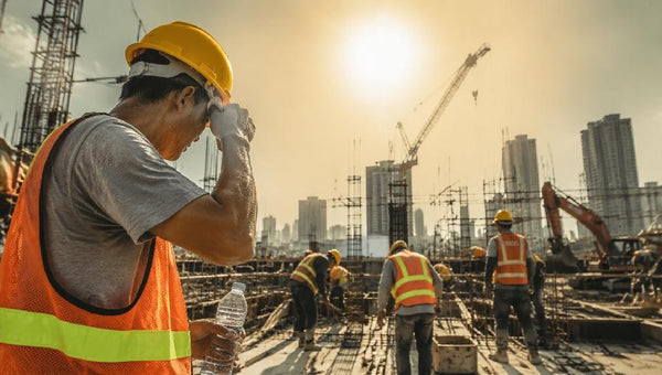 Travailleurs extérieurs sous forte chaleur à 40°C