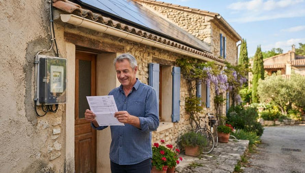 Propriétaire satisfait de la revente d'électricité de ses panneaux solaires