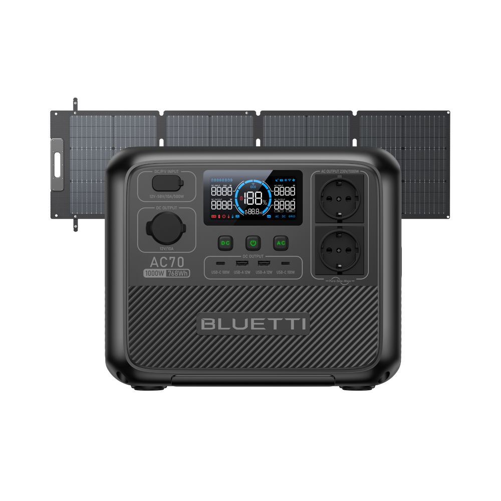 BLUETTI AC70 Station électrique portable | 1000 W, 768 Wh