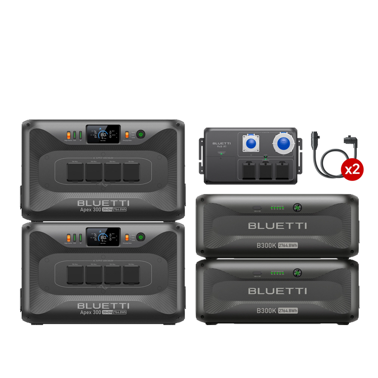 BLUETTI 2*Apex 300+2*B300K2+HUB A1+2*Câble parallèle