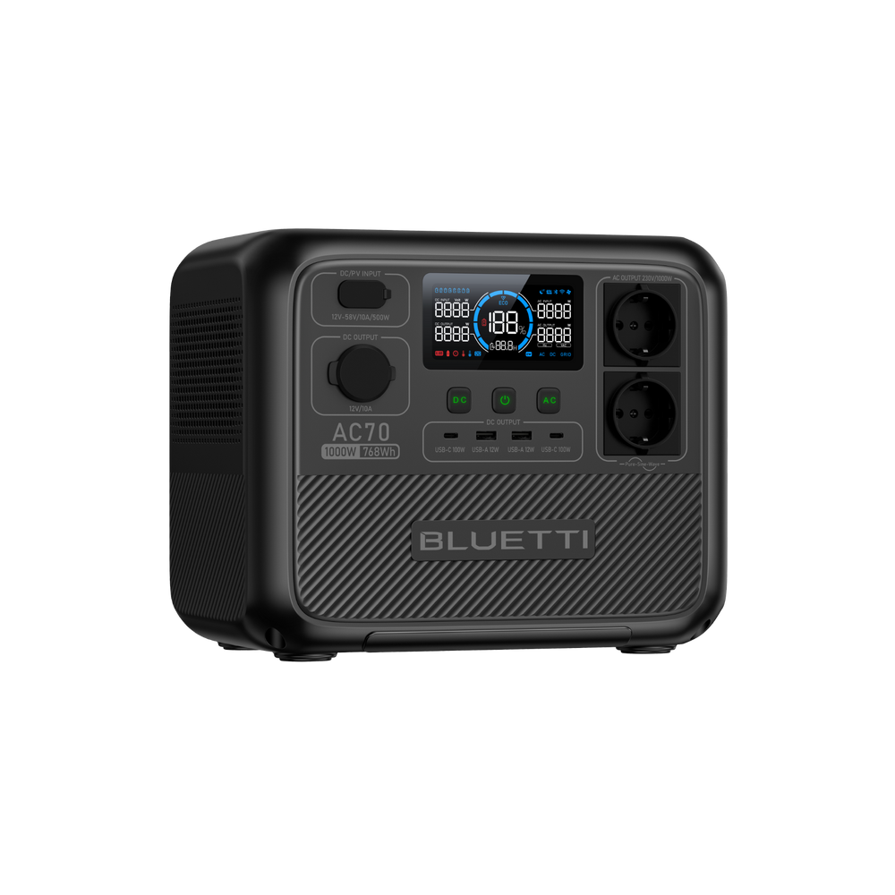 BLUETTI AC70 Station électrique portable | 1000 W, 768 Wh