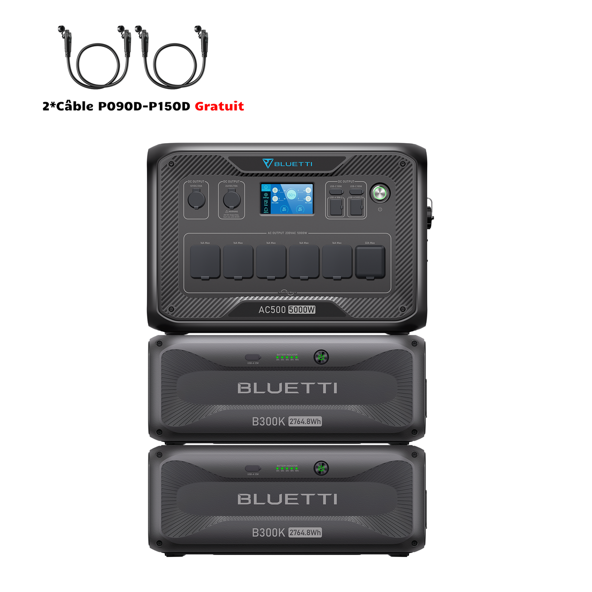 BLUETTI AC500+B300K Batterie de secours domestique | 3 000 W, 2 764,8 Wh