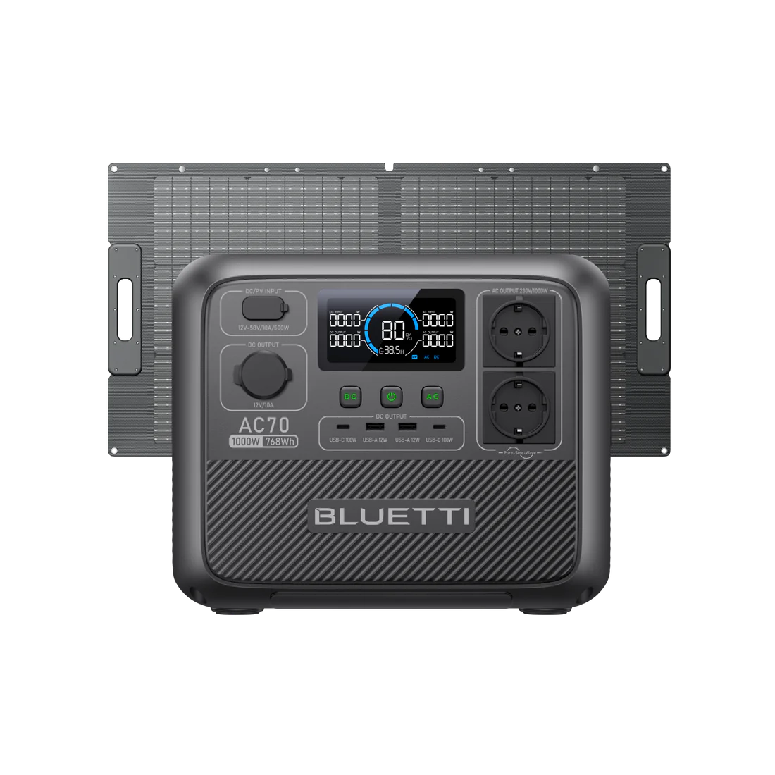 BLUETTI AC70 Station électrique portable | 1000 W, 768 Wh