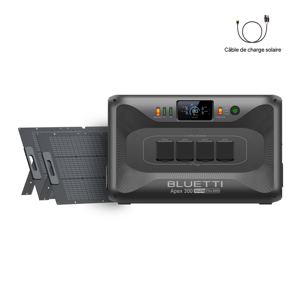 BLUETTI Apex 300+2*200W Panneau solaire+Câble PV