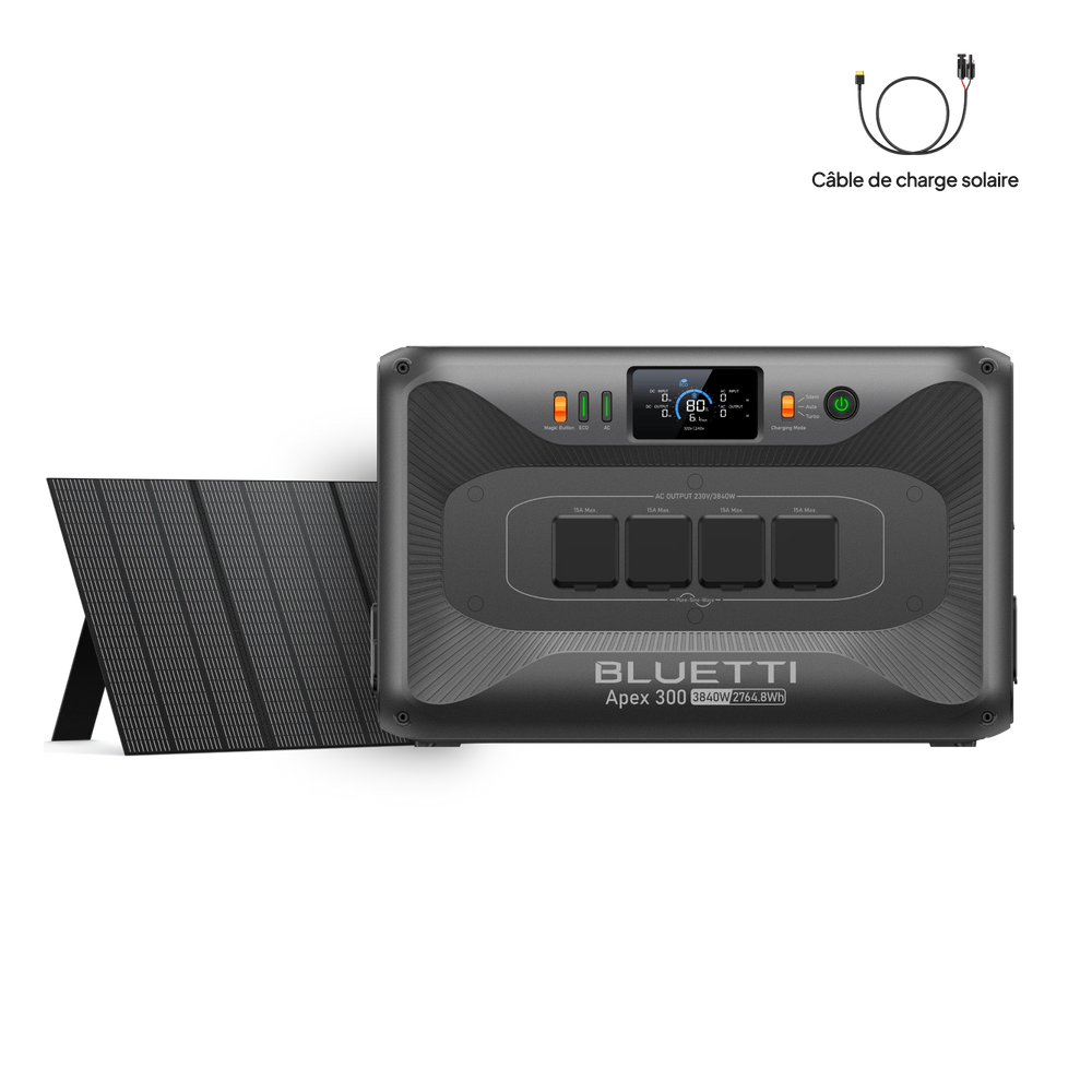 BLUETTI Apex 300+350W Panneau solaire+Câble PV