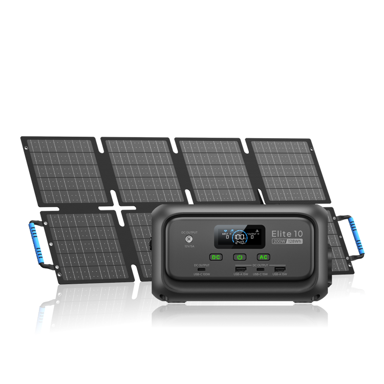 Elite 10 + 60W | 128 Wh,200 W | 60 W Panneau solaire