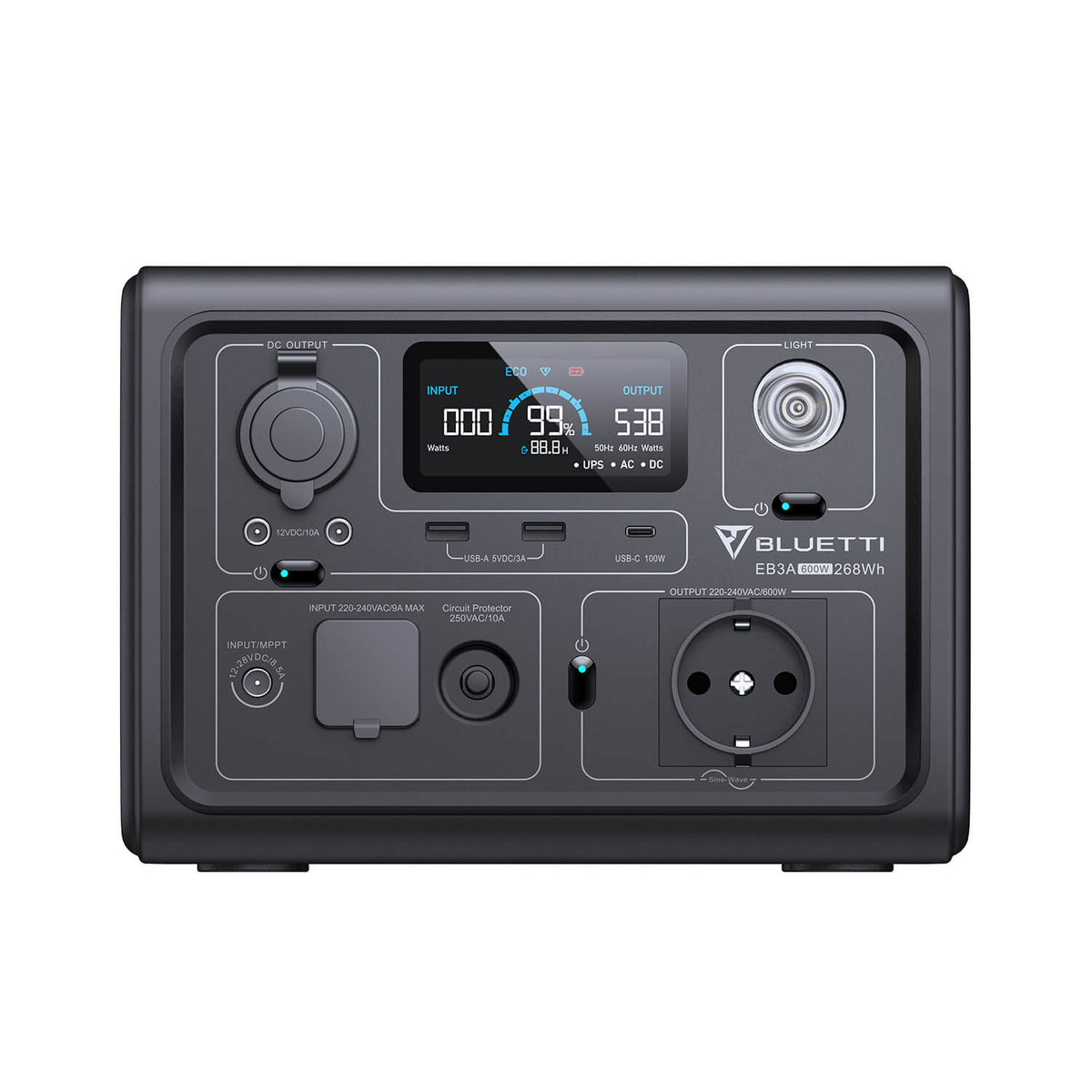 BLUETTI EB3A Station électrique portable | 600 W / 268 Wh - Occasion