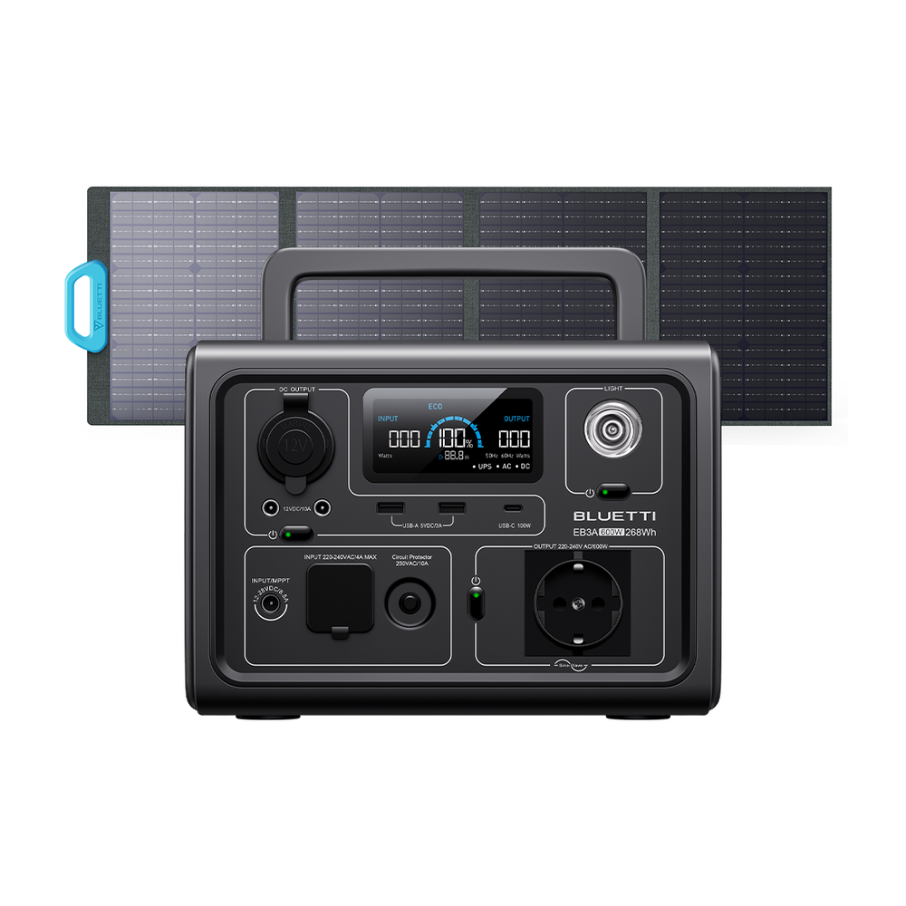 BLUETTI EB3A + PV120/S Groupe électrogène solaire