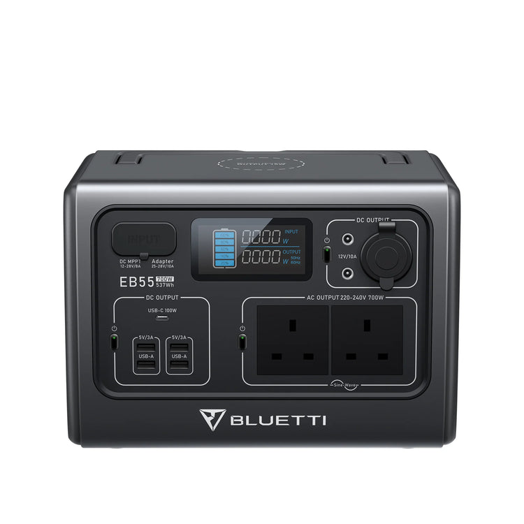 BLUETTI EB55 Station électrique portable | 700 W / 537 Wh（Prise de type UK - Adaptateur UE non fourni）