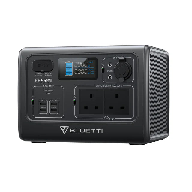 BLUETTI EB55 Station électrique portable | 700 W / 537 Wh（Prise de type UK - Adaptateur UE non fourni）