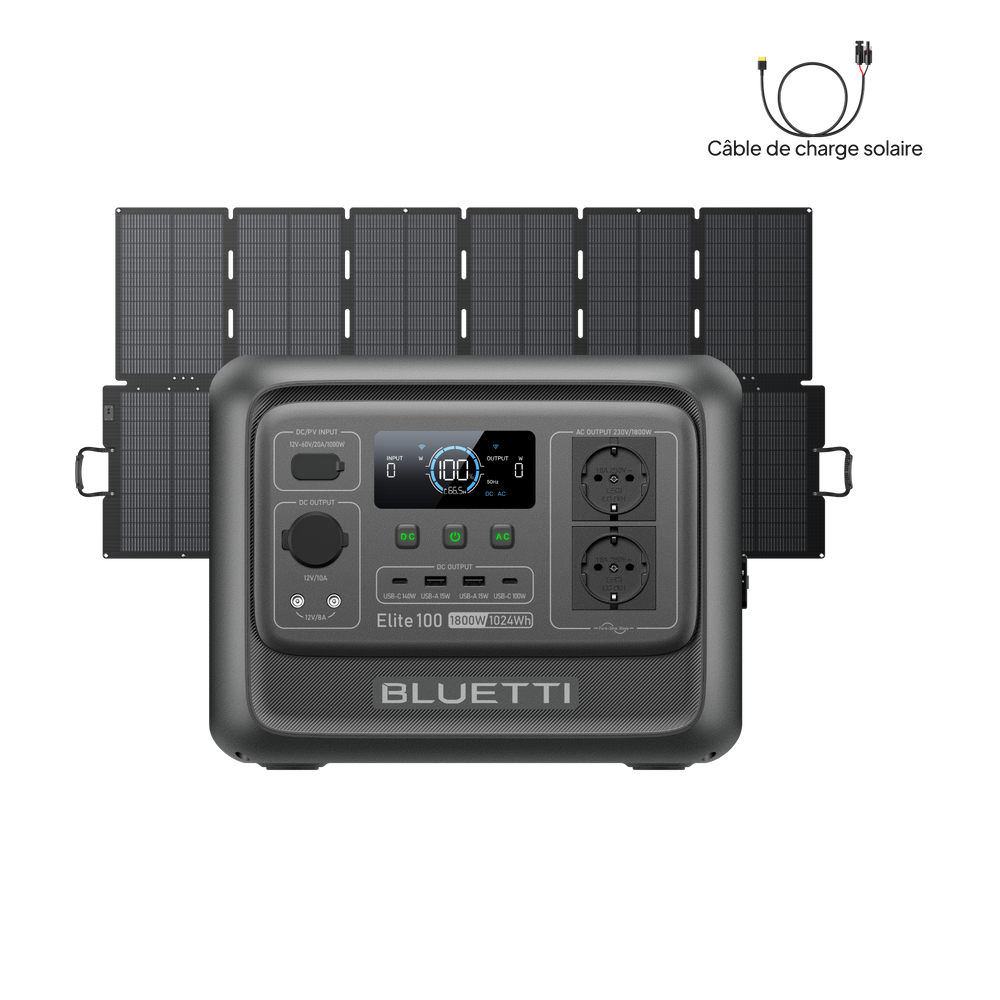BLUETTI Elite 100 V2 Station électrique portable | 1 800 W, 1 024 Wh