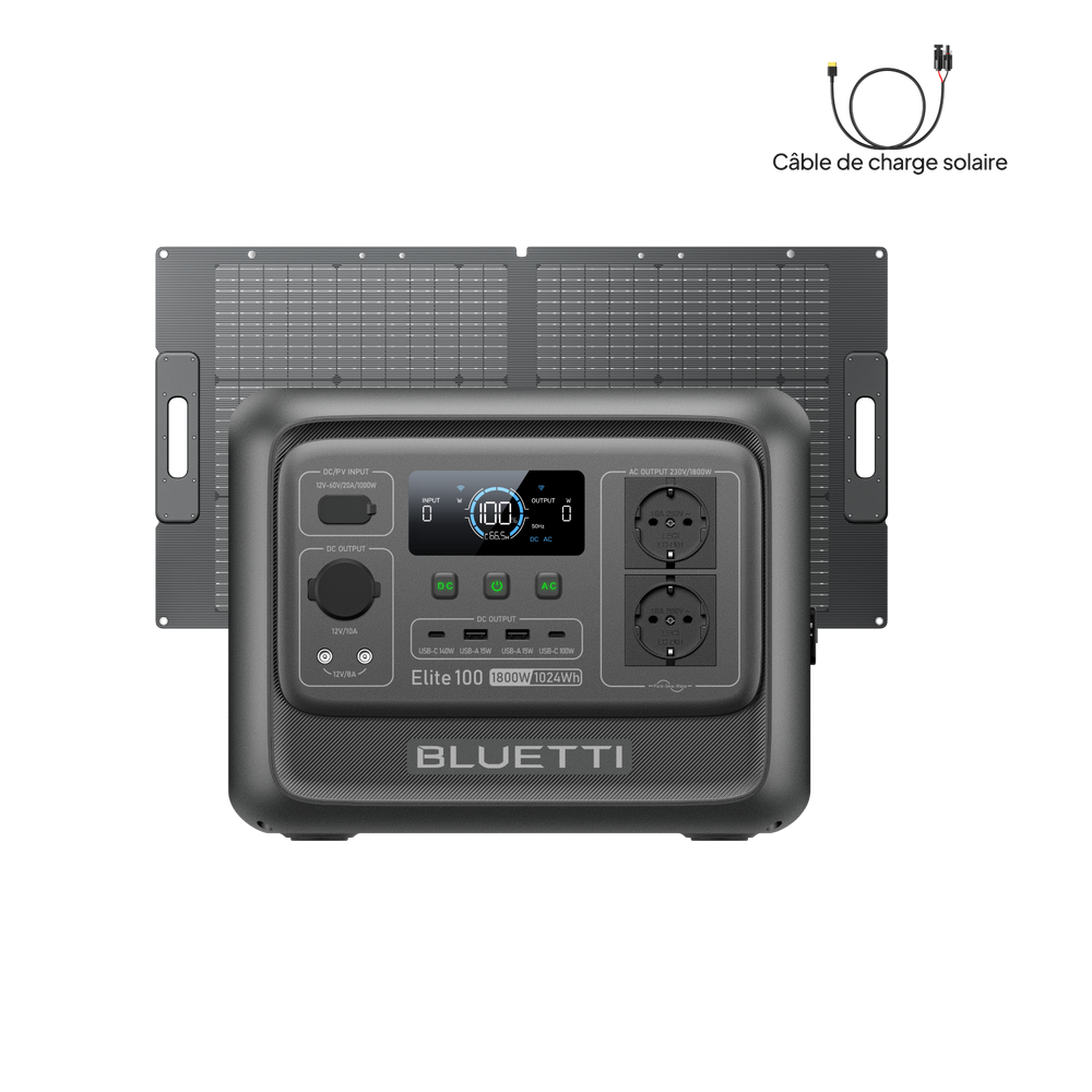 BLUETTI Elite 100 V2 Station électrique portable | 1 800 W, 1 024 Wh