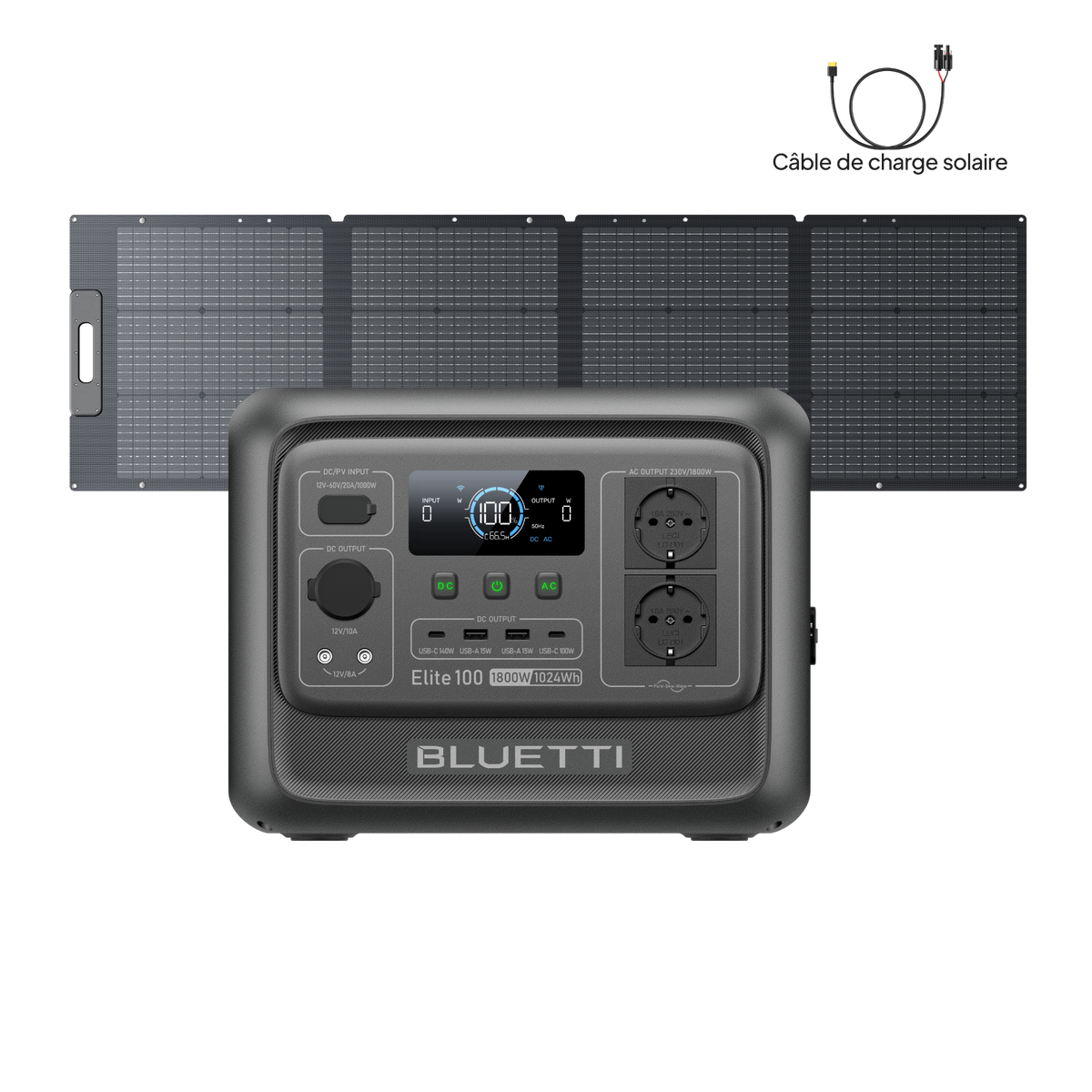 BLUETTI Elite 100 V2 Station électrique portable | 1 800 W, 1 024 Wh