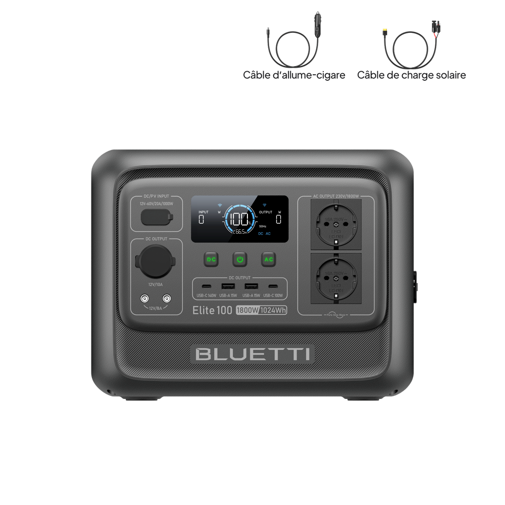 BLUETTI Elite 100 V2 Station électrique portable | 1 800 W, 1 024 Wh