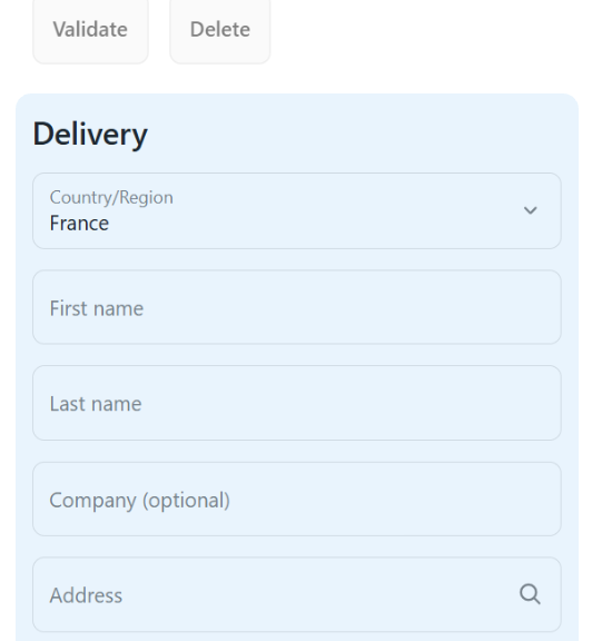 Étape 3 : Ajoutez vos informations de livraison