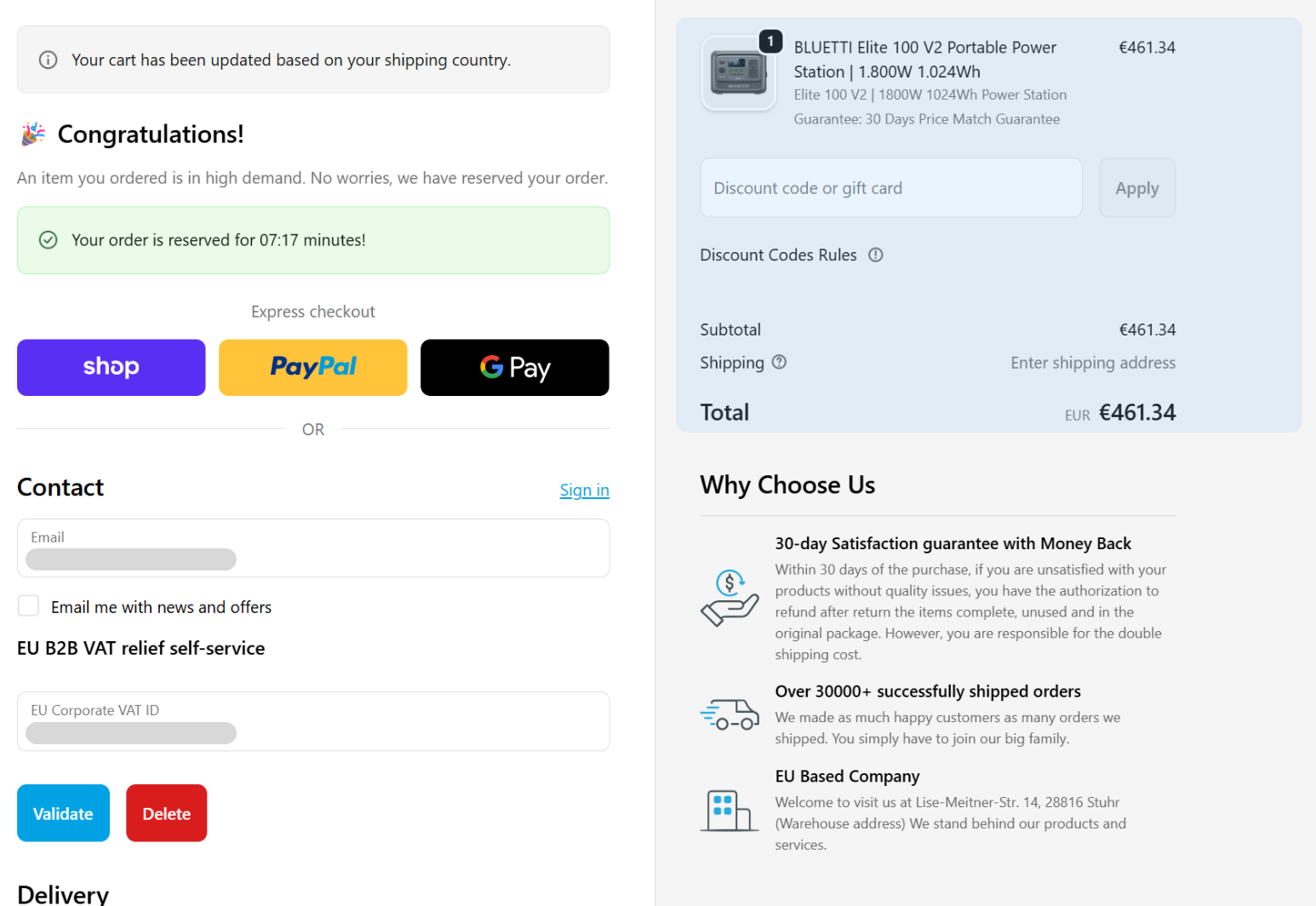 Étape 4 : Confirmez le prix hors TVA