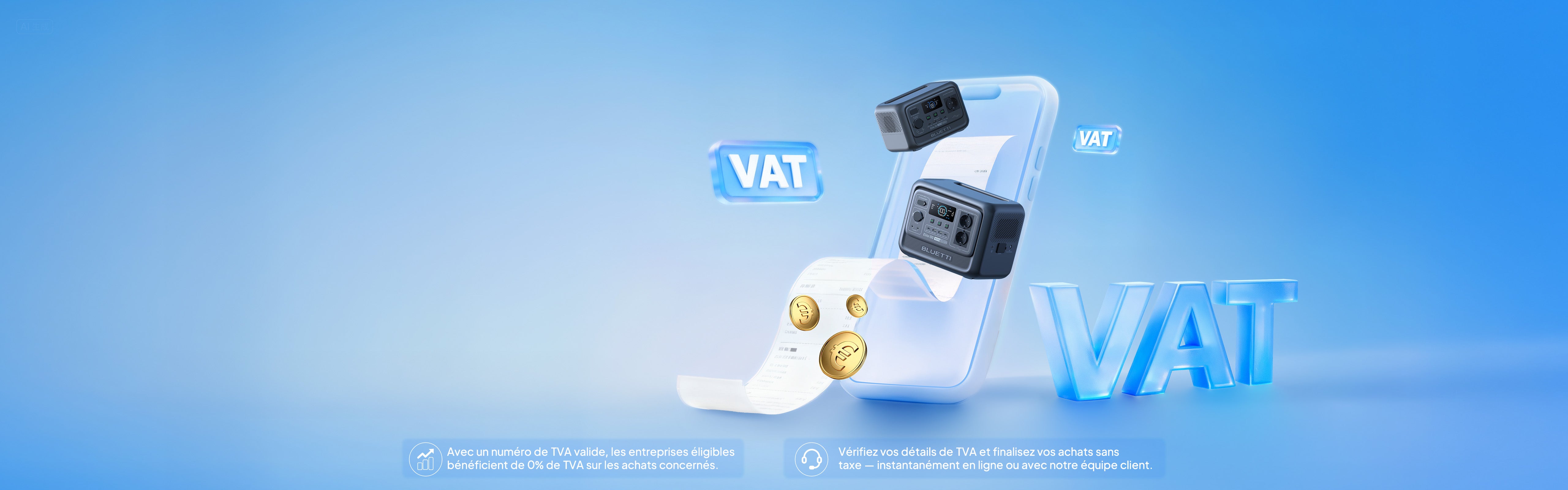 Profitez d'une Exemption de TVA <br class="hidden lg:block">
Jusqu'à 27% pour les PME*
