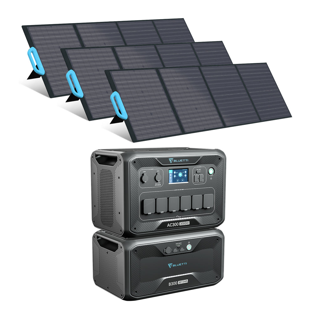 BLUETTI AC300 + B300 + 3*PV200 Groupe électrogène solaire